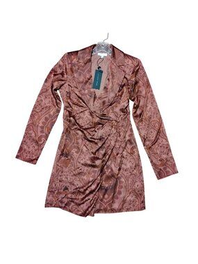 Gianni Bini Womens S Bronze Brown Wrap Tunic Top